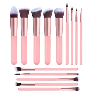 14Pcs Black Makeup Brush Set with Bag ABS Handle Synthetic Hair Eyeshadow Fan Brush Private Label Kit - Product Image 4