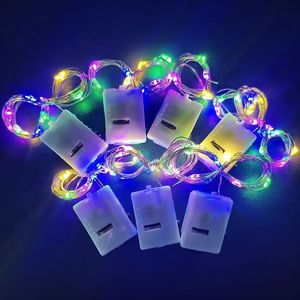 Décorations de Noël, mini guirlandes lumineuses en fil de cuivre, à piles, LED, 1 m 10 LED, 2 m 20 LED - Product Image 2