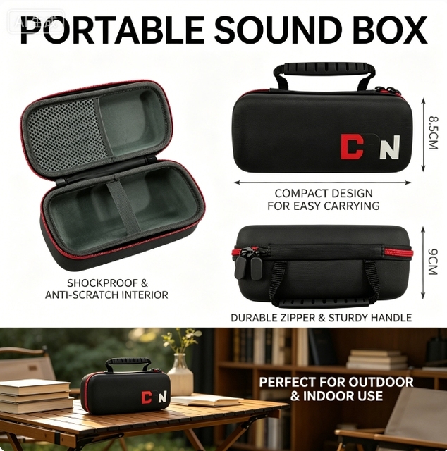 Outdoor Waterproof Camping Travel Stereo Organizer Small Speaker Storage Bag EVA DJ Protective Case