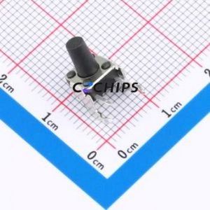 TS-1093A-A12B2-D2 Tactile Switch Through hole Component THT Switch Single Pole Single Throw Round Button 1.8N Right Angle Insert - Product Image 1