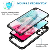 Protection d'écran transparente 360° 2-en-1 en PET et coque arrière en TPU+PC pour Samsung A16 A36 A56 S23 S24 S25 S26 Ultra