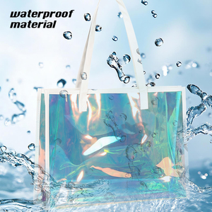 Bolsa de playa de PVC impermeable para mujer de alta calidad, bolsa de maquillaje impresa con holograma láser personalizado, regalo de moda - Product Image 1