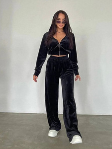 RUIQUWIN New Arrival Two Piece Sweatsuit Set <strong>Women</strong> Zipper <strong>Straight</strong> <strong>Leg</strong> Wholesale Tracksuits <strong>Jogger</strong> Sets Solid Trendy Activewear - Product Image 5