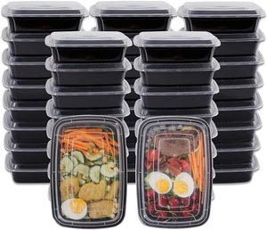 Rectangular Stackable BPA Free Food Grade PP Disposable Meal Prep <b>Containers</b> Lid Microwavable Freezable Dishwashable - Product Image 2