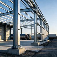 Entrepôt en structure légère en acier boulonné, bâtiment métallique préfabriqué galvanisé pour le stockage logistique industrielle