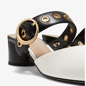 2025 printemps et été nouveau <span class=keywords><strong>petit</strong></span> même Style femmes sandales pointues <span class=keywords><strong>talon</strong></span> épais pantoufles Mules chaussures - Product Image 4