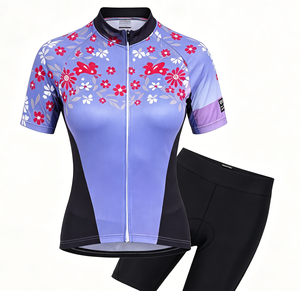 Ensemble cycliste pour femme en tissu mesh respirant, léger, à séchage rapide et anti-humidité, avec short à bretelles, pour l'été, vente en gros - Product Image 2