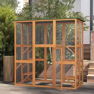 Ahşap Pet House kafes açık ahşap kedi evi su geçirmez kedi kafesi - Product Image 6