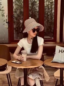 Hot Selling Packable Foldable Bucket <b>Hat</b> with Wide Brim Striped Design <b>for</b> Summer Outdoor Beach Fishing Casual Travel - Product Image 6