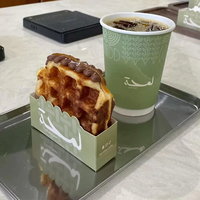 Boîte à gaufres Teiyaki à emporter, boîte à biscuits personnalisée avec logo imprimé, emballage de boulangerie, papier alimentaire, boîte à biscuits, boîte à gaufres en papier
