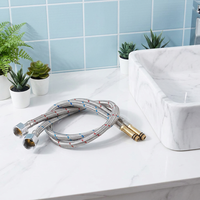 Raccord flexible moderne en acier inoxydable 304 pour robinet d'évier de cuisine, alimentation en eau froide et chaude, tuyau tressé pour salle de bain