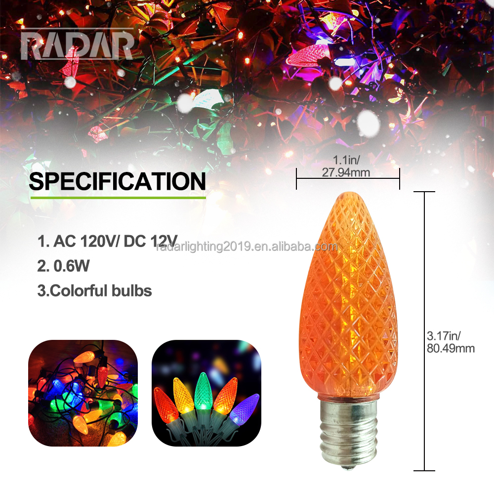 RGB C9 LED pixel Bulb WS2811 DC12V for Christmas String Light Decor for Christmas Decoration