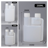 100ml 250ml 500ml 1000ml HDPE bouteille de laboratoire en plastique à Double col distributeur bouteille de dosage à Double chambre pour test