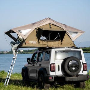 Suv 3-4 personnes mini Camping camion coque souple couverture de voiture pliante abri hors route toit toit voiture tente garage tente pliante - Product Image 6