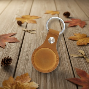 เคสใส่กุญแจหนังแท้ Boshiho ทำมือ พร้อมฝาปิดป้องกัน ใช้ได้กับ AirTag แบบพกพา ติดตั้งด้วยหัวเข็มขัด สำหรับตกแต่งกระเป๋า - Product Image 3