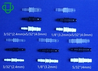 Sambungan Pipa Plastik Bentuk I Ukuran 1/16" hingga 5/8" Grosir, Fitting Pipa Barb 2 Arah, Konektor Tabung Lurus Medis