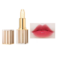 Luxe or cristal feuille d'or rouge à lèvres personnalisé vente en gros étiquette rouge à lipstickHydratant étanche personnalisation Batom