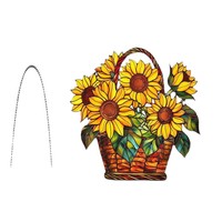 Plante verte et animal en pot acrylique vert fenêtre suspendue attrape-soleil avec crochet et boîte-cadeau