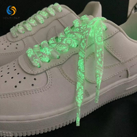 Vente flash - Lacets de chaussures lumineux qui brillent dans le noir, imprimés de fleurs de cajou, pour baskets