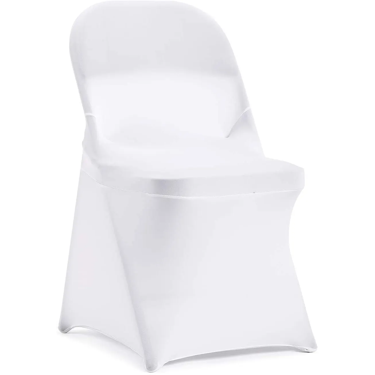 Housse de chaise atacado branco estiramento cadeira slipcovers festa banquete casamento cadeira dobrável do spandex capas para o casamento