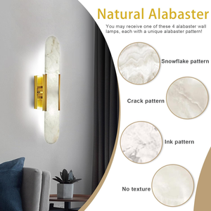 Alabaster <strong>Wall</strong> Sconce Natural Marble <strong>Wall</strong> <strong>Light</strong>, <strong>Gold</strong> Modern Alabaster Sconces <strong>Wall</strong> Mount for Dining Room, Living Room - Product Image 4