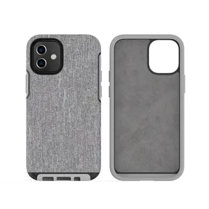High Bulk Fabric PU Mobile Phone Case TPU PC TPE 3 Layer Structures Cell Phone Case For Iphone 12 Series