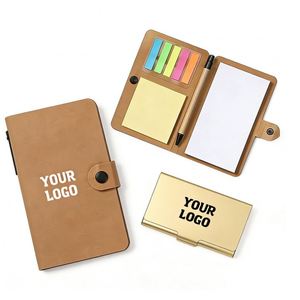 Wholesale Eco Friendly Folding Kraft <b>Paper</b> Memo <b>Pad</b> with Pen Self-adhesive Index Sticky Notes <b>Pads</b> Business Promo Gift Set - Product Image 1