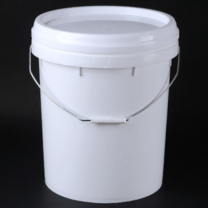 Yellow Plastic Pail Cylinder Shape PP Material Durable Gloss Varnishing Handle For Storage Use - Product Image 5