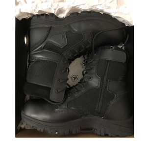 Bottes de chasse tactiques pour hommes TSB0526 en cuir noir, 8 pouces, fermeture éclair latérale - Product Image 3