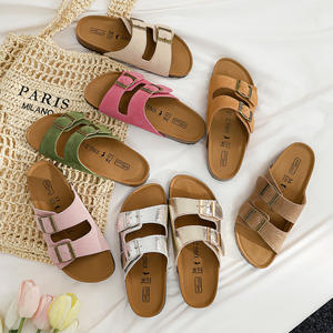 Deran 2025 nuevo logotipo personalizado Retro moda Birken zapatilla plana playa diseño mujer antideslizante interior hogar zapatillas mula zuecos - Product Image 2