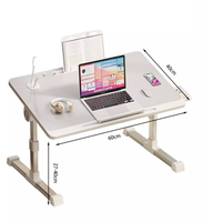 Bureau d'ordinateur portable pliable réglable avec hauteur Tiroirs d'écriture et de rangement portables Organisateur de bureau avec plateau pour utilisation au lit