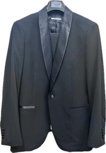 2024 Anpassbare Satin Revers Luxus Herren Hochzeits bankett Anzüge 3-teilige Polyester-Mischung Plus Size Atmungsaktiv Verfügbar Schwarz - Product Image 2
