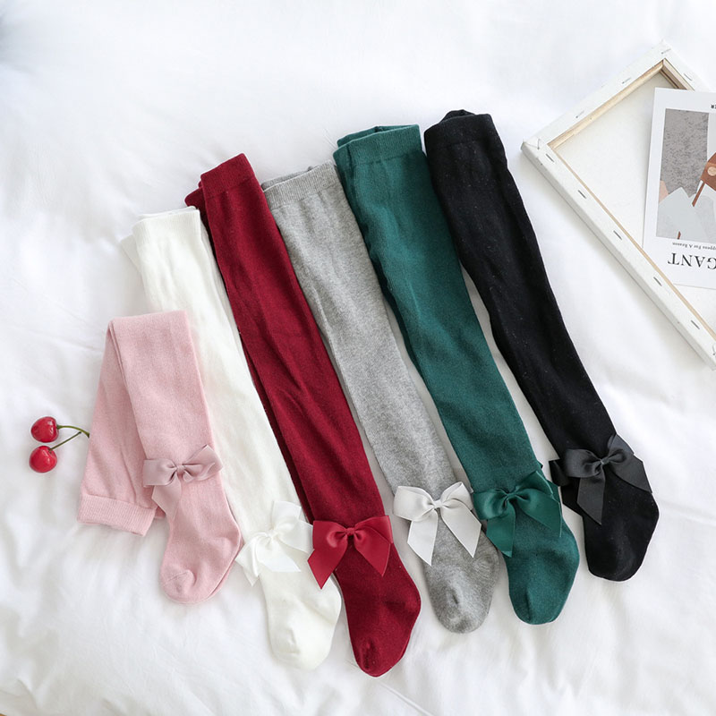 Модные новые дышащие мягкие хлопковые детские носки до колена для маленьких девочек