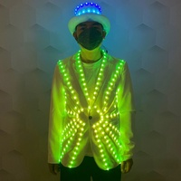 Veste à LED RVB pleine couleur, imprimée, pour scène, danse, costume Tron, tenue de performance pour danseuse de salle de bal, vêtement lumineux