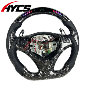 Volante Deportivo de Fibra de Carbono Forjado con LED e Indicador de RPM para <span class=keywords><strong>BMW</strong></span> E92 E90 E93 M3 E84 E87 320 325 330 335, con Paletas de Cambio Personalizadas - Product Image 4