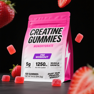 Gomitas de preentrenamiento OEM para suplemento de gimnasio, gomitas de creatina de 5000mg, gomitas de Monohidrato de Creatina sin azúcar con vitamina B6 B12 - Product Image 1