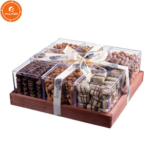 Plateau en bois multifonctions, pour bonbons, <span class=keywords><strong>Chocolat</strong></span>, noix, gâteaux, coffret acrylique, cadeau carré inachevé - Product Image 5