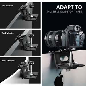 Soporte para Monitor y Cámara RAUBAY, Abrazadera para Cámara Web con Tornillo de 1/4'', Ancho Máximo de hasta 1.4'' CM02 - Product Image 3