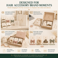 Ensemble d'emballages personnalisés pour cheveux avec logo, cartes de présentation, chouchous, nœuds, sacs en papier, autocollants, pochettes – Solution d'emballage complète