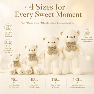 Orsacchiotto di Peluche Super Morbido con Papillon <span class=keywords><strong>e</strong></span> Ricamo 'Kiss <span class=keywords><strong>Me</strong></span>' Design 3D in Diverse Misure Vendita all'Ingrosso - Product Image 4