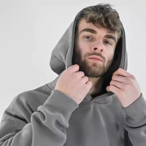 Sudadera <span class=keywords><strong>con</strong></span> <span class=keywords><strong>capucha</strong></span> extragrande de algodón para hombre, estilo urbano, <span class=keywords><strong>con</strong></span> <span class=keywords><strong>estampado</strong></span> en relieve personalizado, 500 g/m², diseño holgado, impresión puff, esencial. - Product Image 5