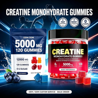Gummies de créatine pour hommes et femmes, monohydrate à absorption rapide, puissance et endurance pour l'entraînement en salle de sport, logo personnalisé, fourniture directe usine
