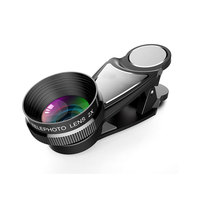 Kit de lentilles de caméra 2 en 1 pour téléphone Portable, 4 en 1, téléobjectif 15X Macro, 0,36 x, objectif grand Angle à 198 degrés, oculaire de poisson