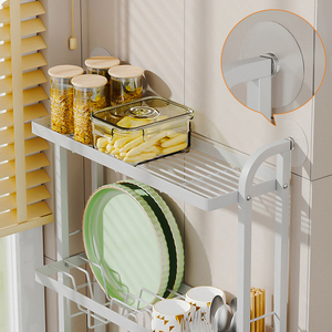 Ustensiles de cuisine 2 carreaux égouttoir multifonctionnel support debout étagère de rangement égouttoir ménager égouttoir <span class=keywords><strong>à</strong></span> vaisselle - Product Image 5