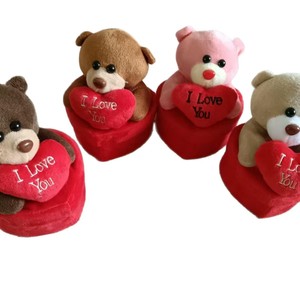 Оптовая продажа мягких игрушек в подарочной коробке: плюшевый мишка с сердцем и бантом для Дня святого Валентина - Product Image 3