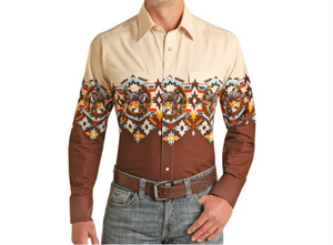 <span class=keywords><strong>Camicia</strong></span> Casual da uomo a maniche lunghe con colletto alla coreana <span class=keywords><strong>camicia</strong></span> in stile <span class=keywords><strong>Denim</strong></span> occidentale americano personalizzata con motivo stampato personalizzato - Product Image 2