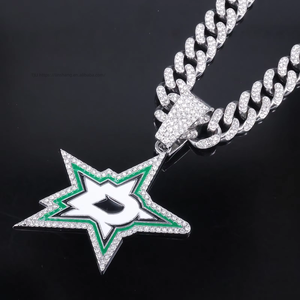 Collar con Colgante de Estrella en Oferta, Incrustado con Esmalte, Estilo Hip Hop, Joyería Masculina al por Mayor - Product Image 2