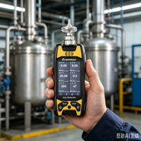 Détecteur de gaz portable Eranntex 6 en 1, détecteur de CO, H2S, O2, CH4, certifié CE/ATEX pour la sécurité dans les espaces confinés