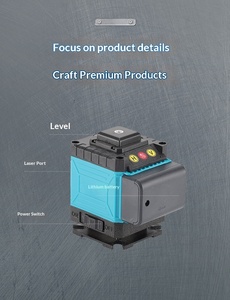 Yüksek Hassasiyetli Yeşil Çok Fonksiyonlu 16 Çizgili Otomatik Tesviye Alanı Duvardan Zemine Dijital Ekranlı Su Terazisi - Product Image 3