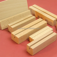 Porte-carte Base en bois support pour Led acrylique signe auto-debout signe affiche en bois carte de voeux affichage Table en bois carte Base